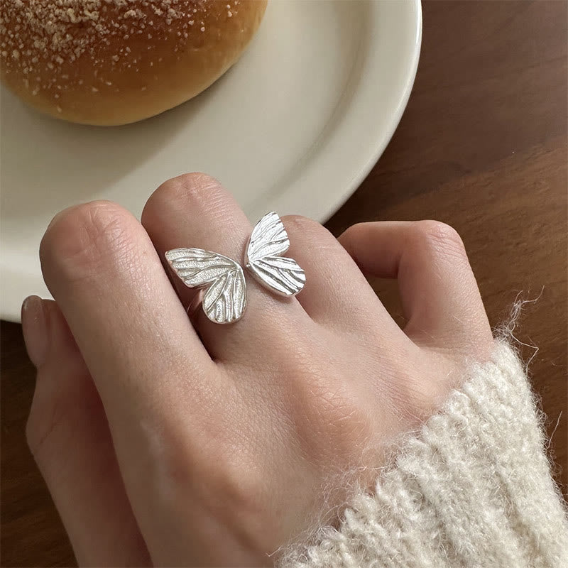 925 Sterling Silver Butterfly Love Freedom Ring