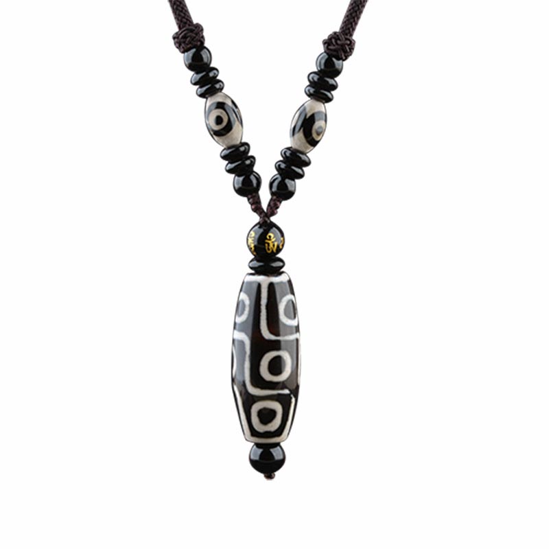 Nine-Eye Dzi Bead Wealth Protection Necklace