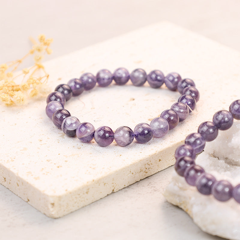 Natural Amethyst Beaded Energy Anchor Bracelet