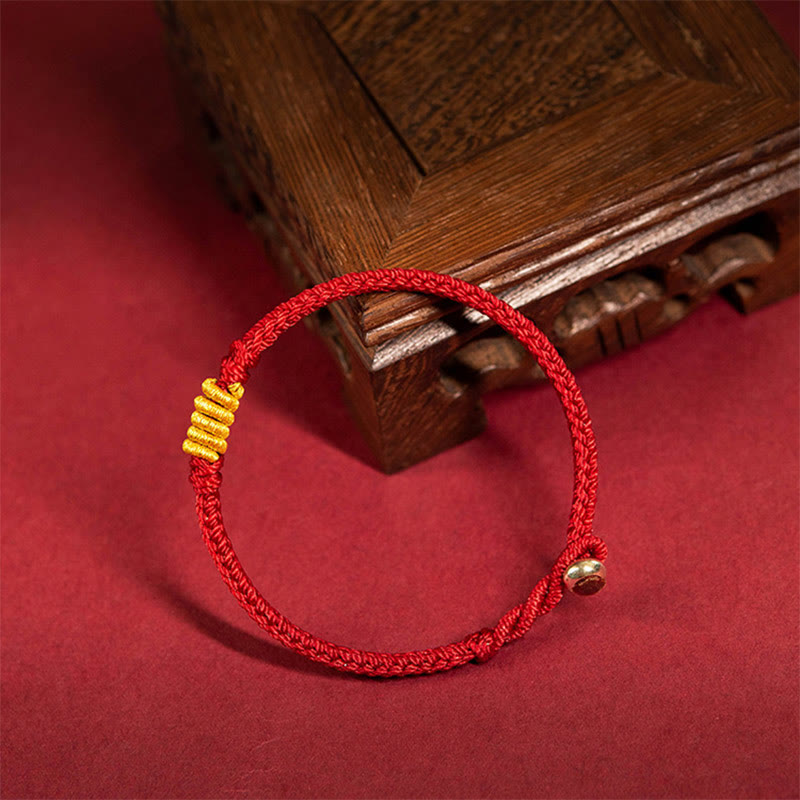 Handcrafted Vajra Knot Red String Braided Cord Bracelet