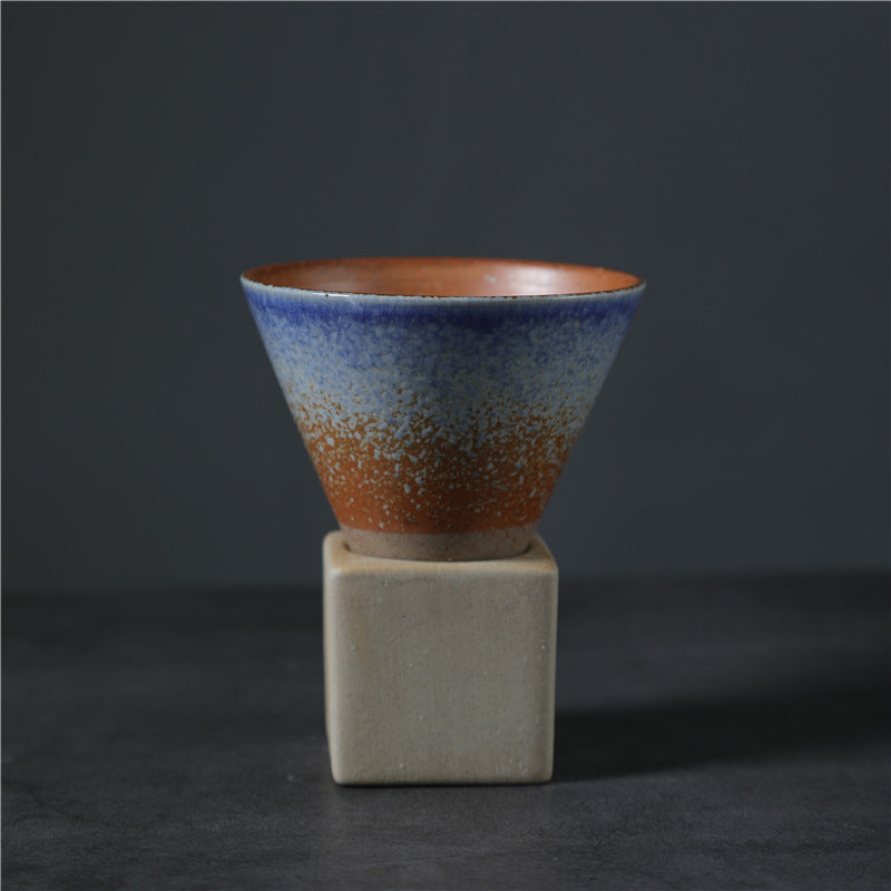 Vintage Gradient Ceramic Coffee Mug Tea Latte Espresso Coffee Cup With Base 200ml