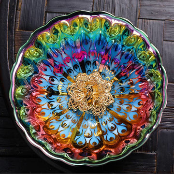 Vivid Peacock Lotus Inlaid Design Colorful Chinese Jianzhan Ceramic Teacup Kung Fu Tea Cup