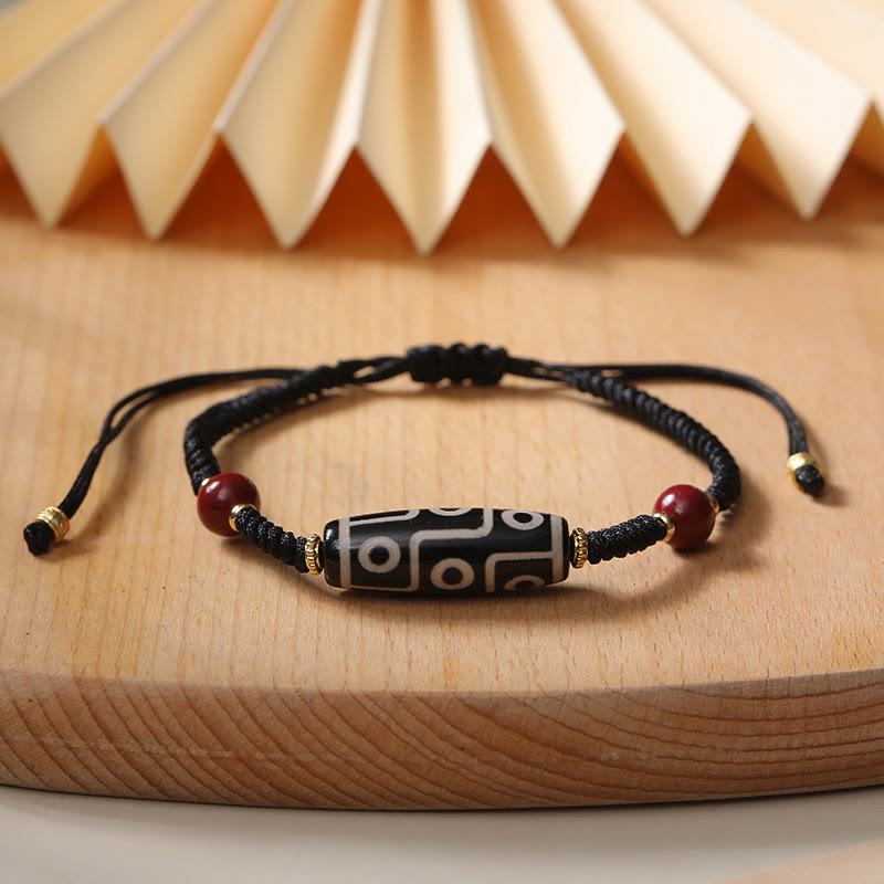 Handcrafted Tibetan Nine-eye Dzi Bead Protection Bracelet