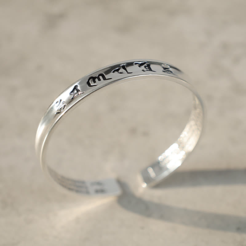 Tibetan Mantra White Copper Bracelet