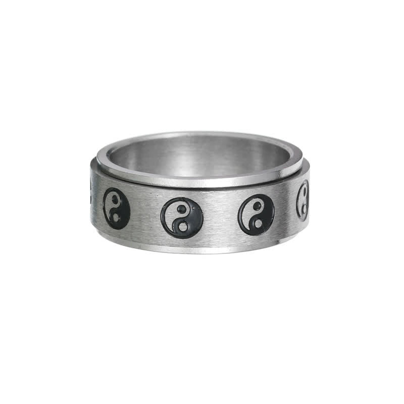 Yin Yang Titanium Steel Balance Rotatable Ring