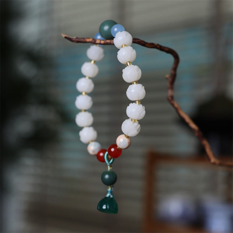 Bodhi Seed Lotus Bead Carved Peace Harmony Bracelet
