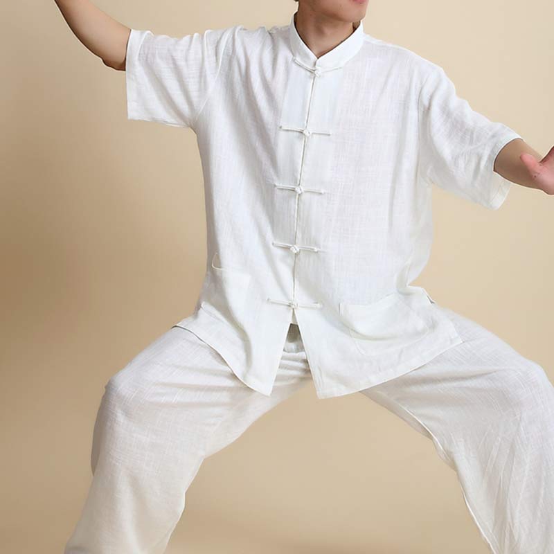 Meditation Zen Prayer Spiritual Tai Chi Qigong Practice Unisex Embroidery Clothing Set
