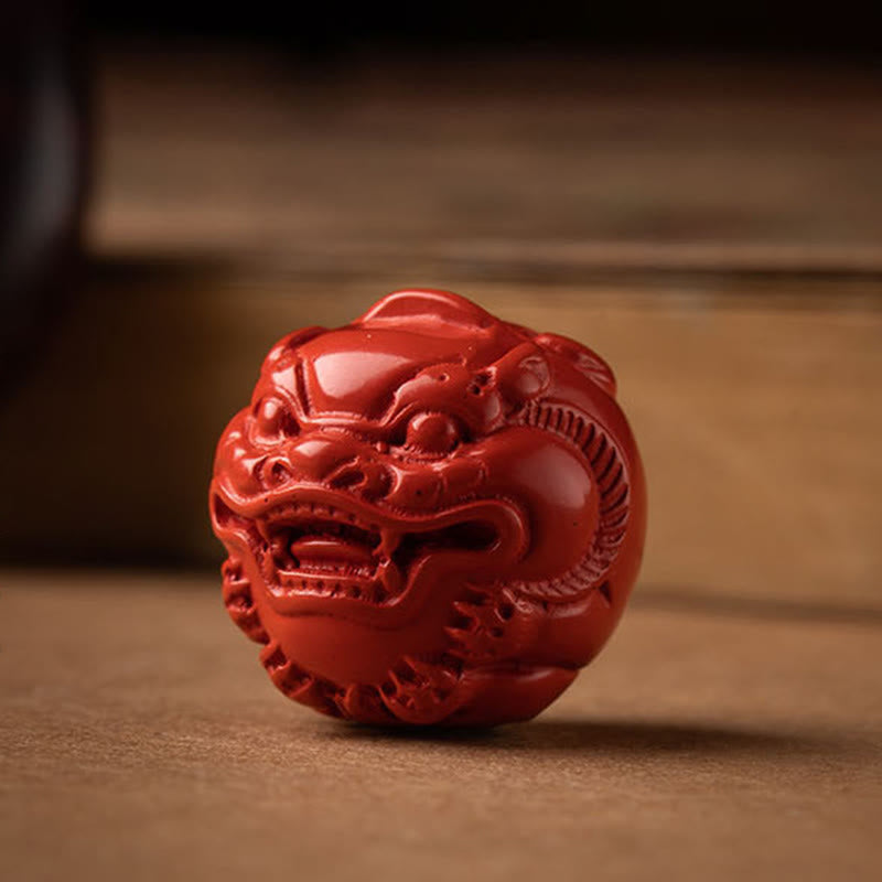 Red Sandalwood & Jade Cinnabar Keychain with Om Mani Padme Hum, Pixiu, or Copper Coin