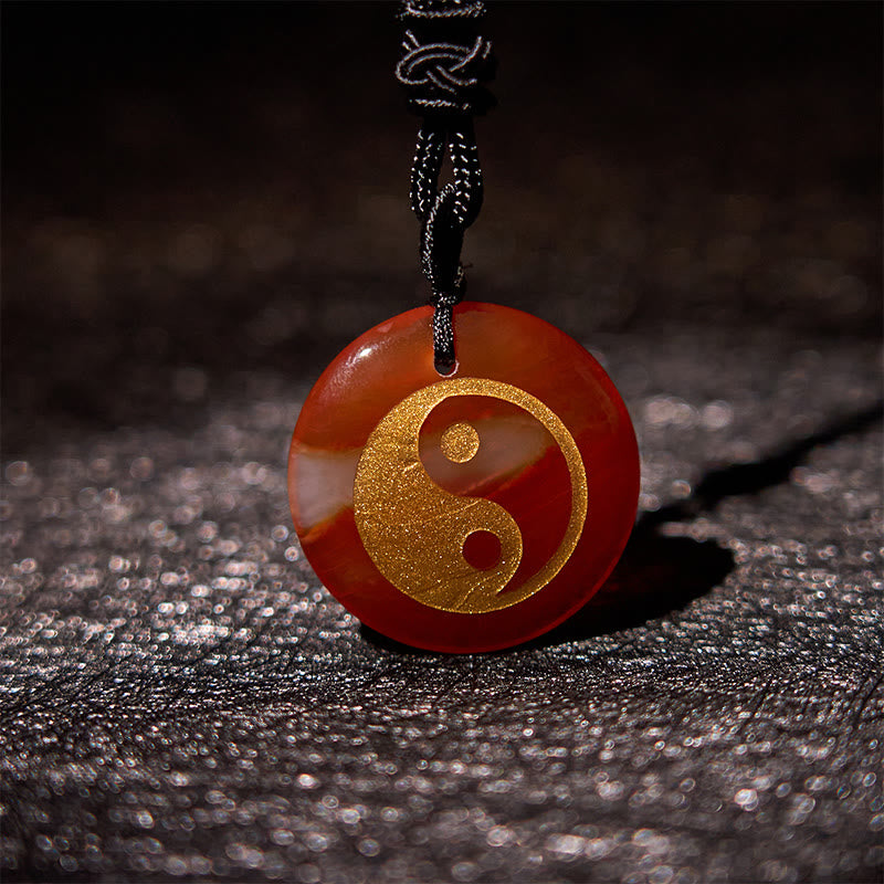 Various Crystal Amethyst Tiger Eye Green Aventurine Yin Yang Spiritual Necklace Pendant