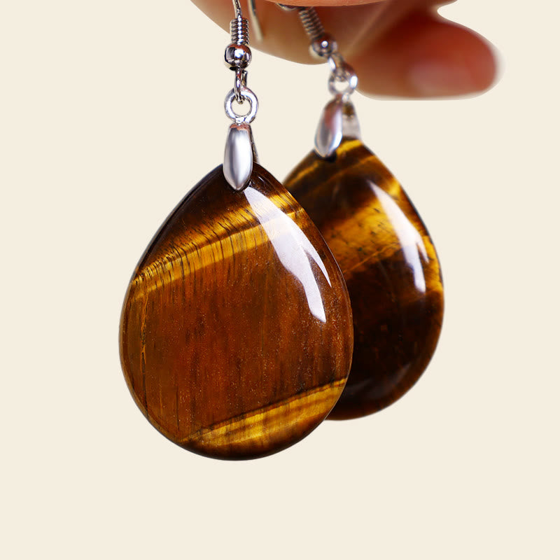 Handcrafted Natural Gemstone Dangle Drop Earrings