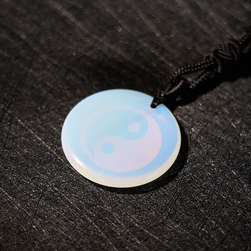 Various Crystal Amethyst Tiger Eye Green Aventurine Yin Yang Spiritual Necklace Pendant