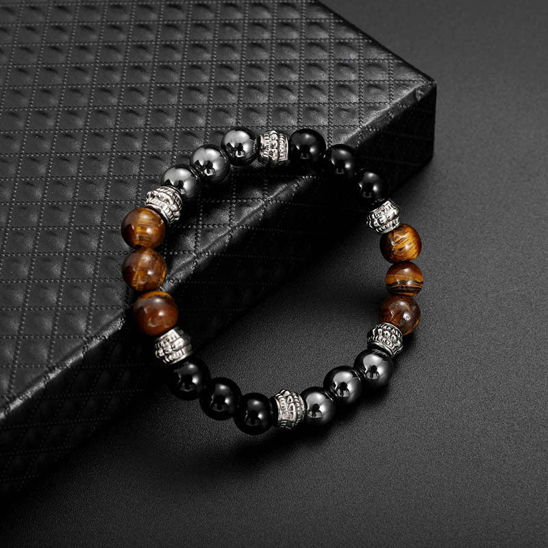 Tiger Eye and Hematite Good Luck and Healing Bracelet