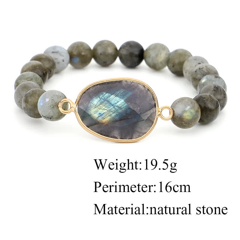 Natural Labradorite Moonstone Support Healing Beaded Bracelet