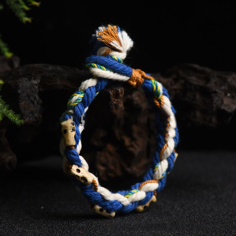 Tibetan Zakiram Goddess of Wealth Bead Engraved Handmade Luck Bracelet