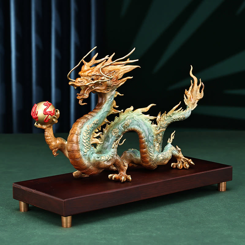 Year Of The Dragon Auspicious Dragon Brass Copper Luck Success Office Decoration