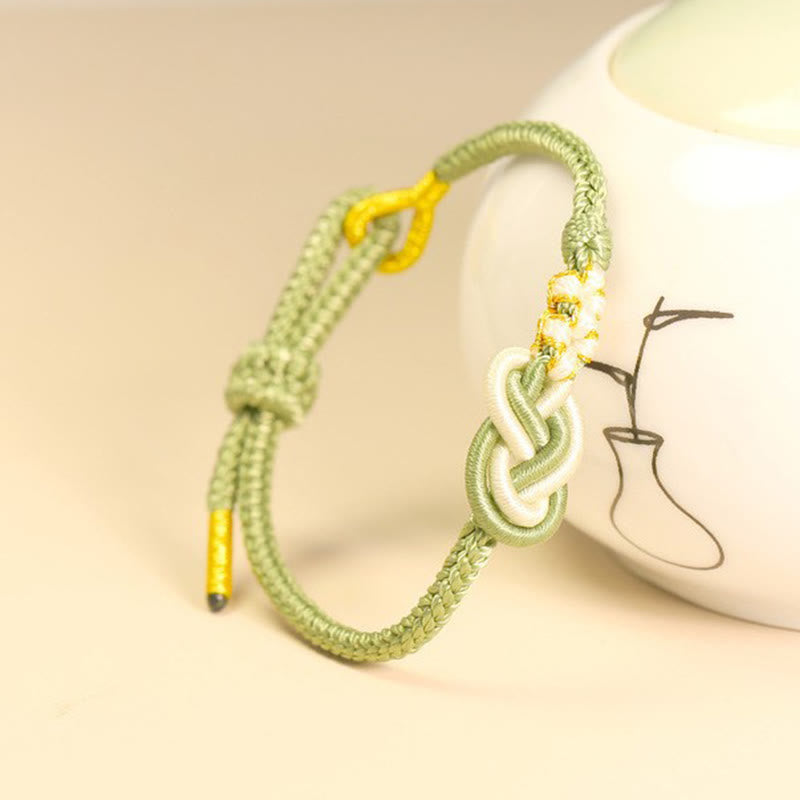 Handcrafted Eight Thread Peace Knot Peach Blossom Knot Luck Connection Bracelet