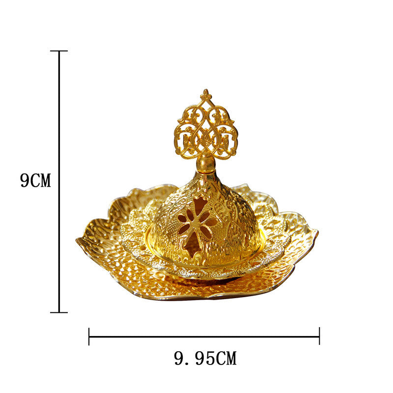 Leaf-Shaped Alloy Metal Mini Incense Burner & Ritual Coaster