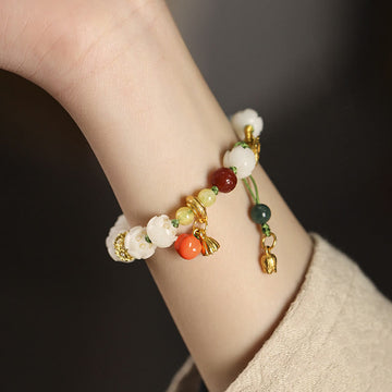 Natural Bodhi Seed Sculptural Bead Bracelet