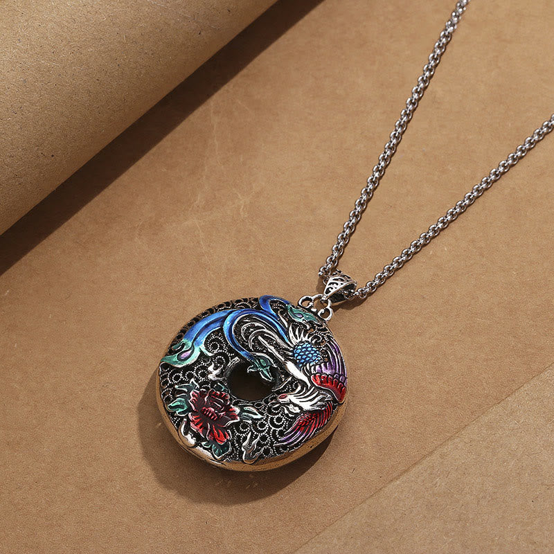 Phoenix Peony Flower Luck Protection Necklace Pendant (Extra 30% Off | USE CODE: FS30)