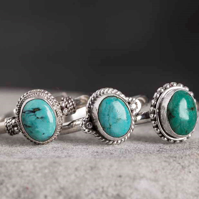 925 Sterling Silver Turquoise Wisdom Love Ring