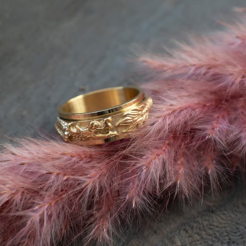 Dragon Titanium Steel Stimulation Rotatable Ring