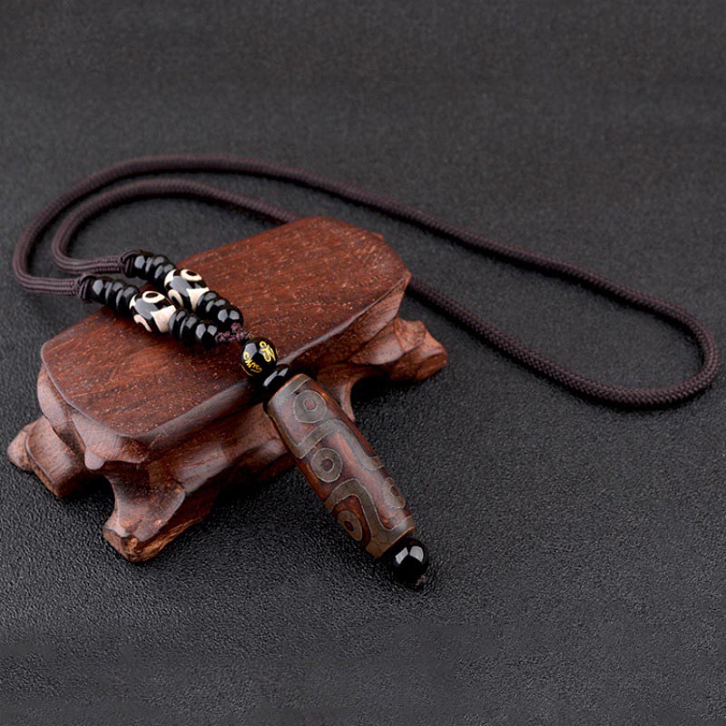 Nine-Eye Dzi Bead Wealth Protection Necklace