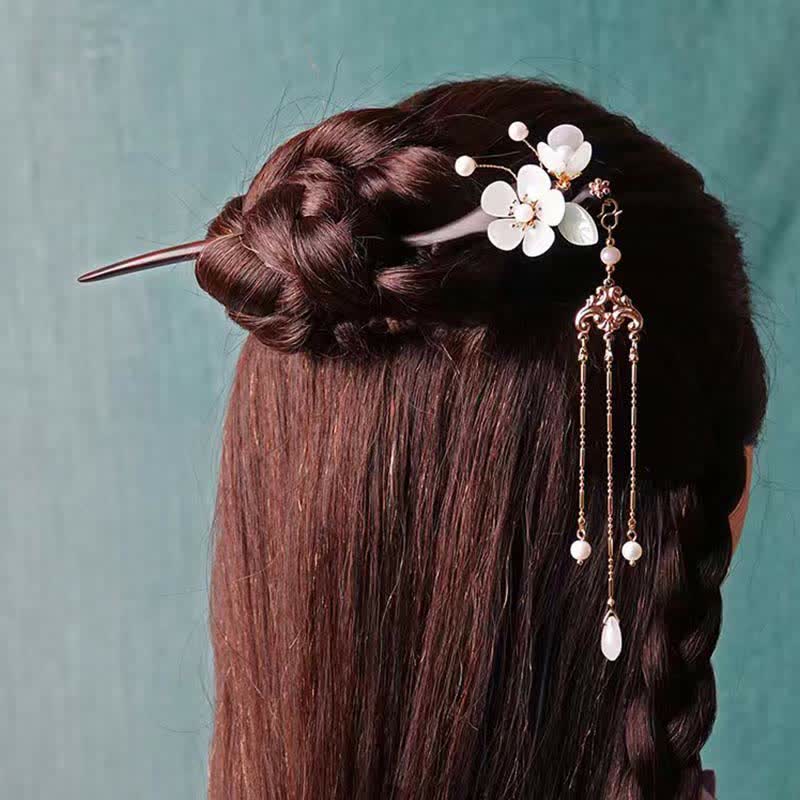 Ebony Flower Protection Blessing Hairpin Decorations