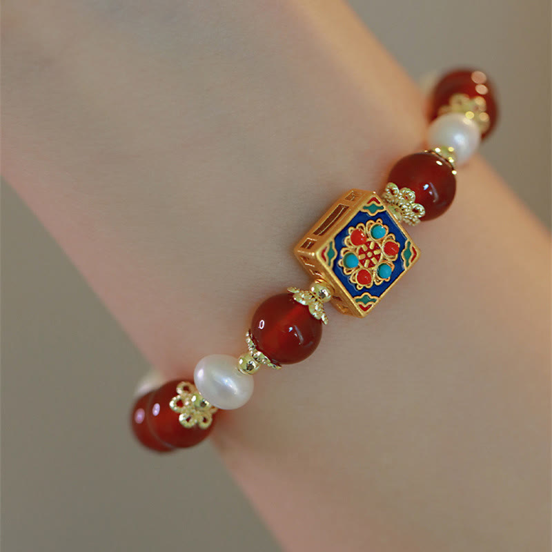 Red Agate Pearl Confidence Self-acceptance Bracelet