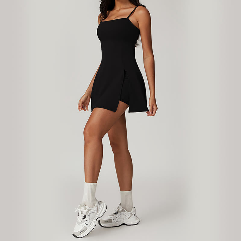 Solid Backless Tennis Yoga Women Sports Dress