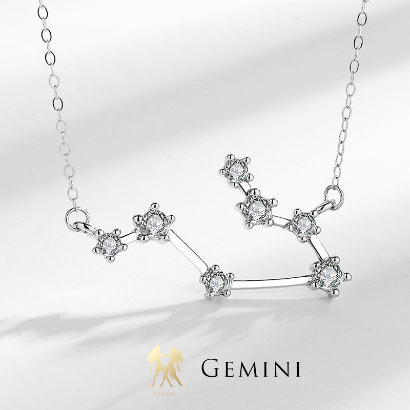 925 Sterling Silver 12 Constellations of the Zodiac Astrology Blessing Necklace Pendant