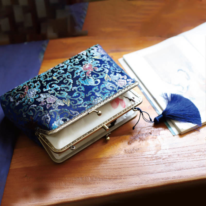 Vintage Geometry Flowers Metal Chain Crossbody Bag Shoulder Bag Handbag