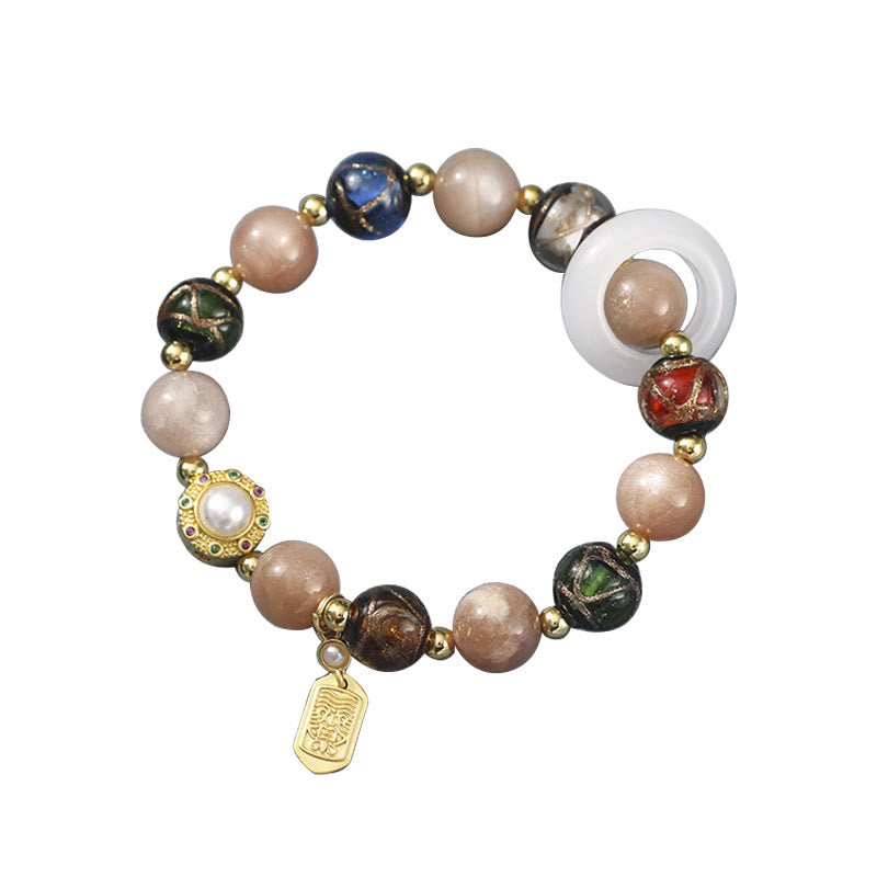 Tibetan Incense Ash Liuli Copper Om Mani Padme Hum Prayer Wheel Gemstone Bracelet