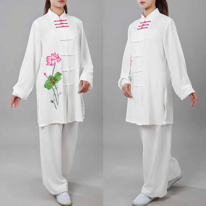 Lotus Print Flowing Qi Gong Meditation Two-Piece Set