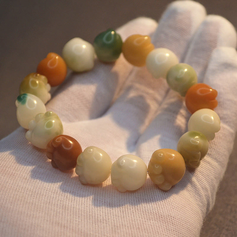 Multilayered Bodhi Seed Bracelet with Cat Paw Charm: Calm & Harmony Anchor