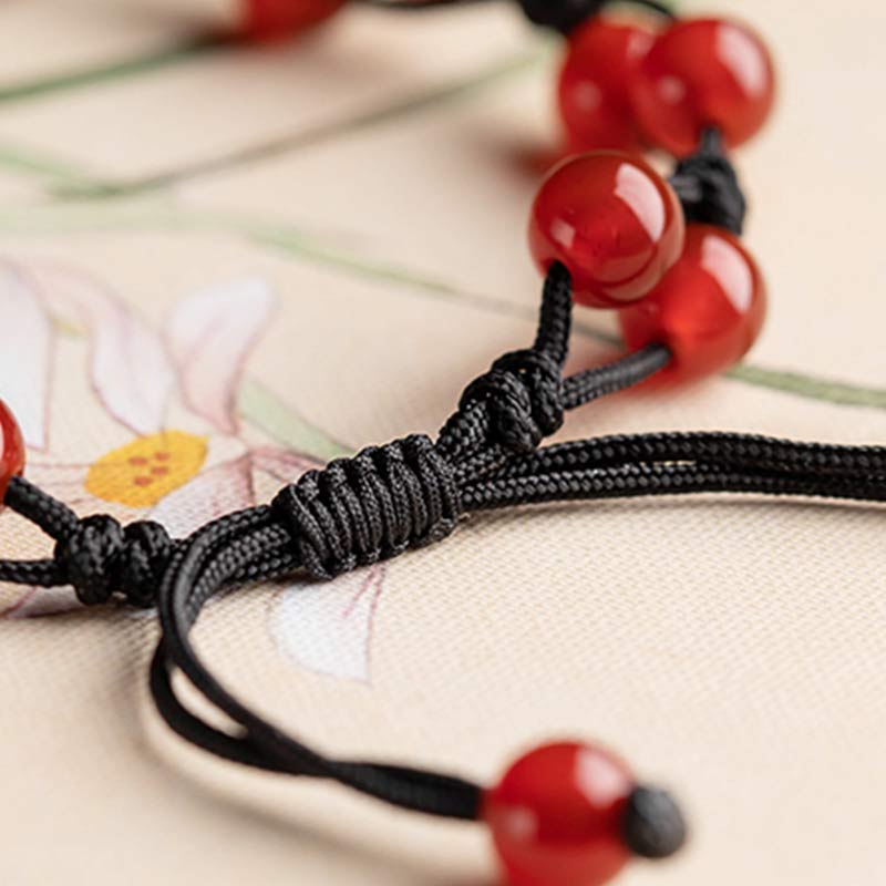 Handmade Natural Gemstone & Sandalwood Beaded String Bracelet