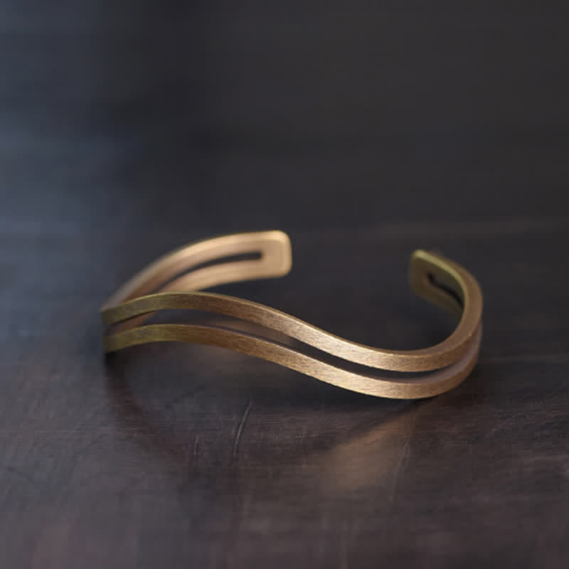 Rustic Copper Luck Viking Cuff Bracelet