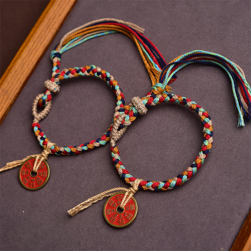 Handmade Bagua Harmony Multicolored Rope Bracelet