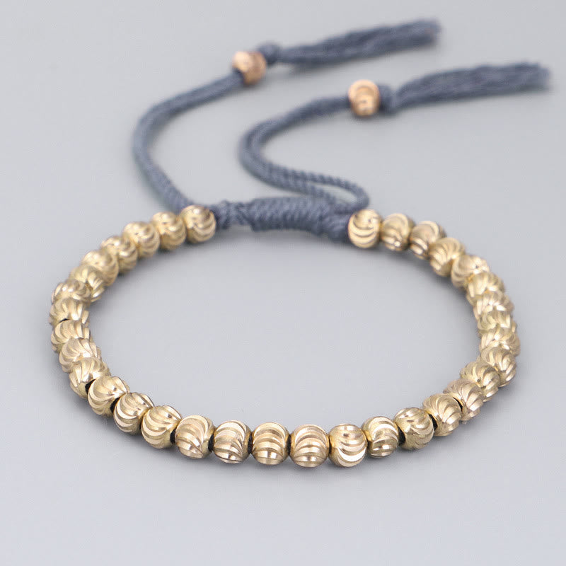 Tibetan Handmade Copper Bead Luck String Bracelet