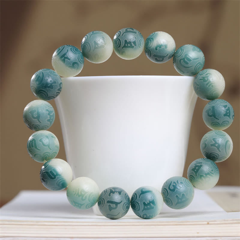 Engraved Bodhi Seed Om Mani Padme Hum Mantra Unisex Bracelet