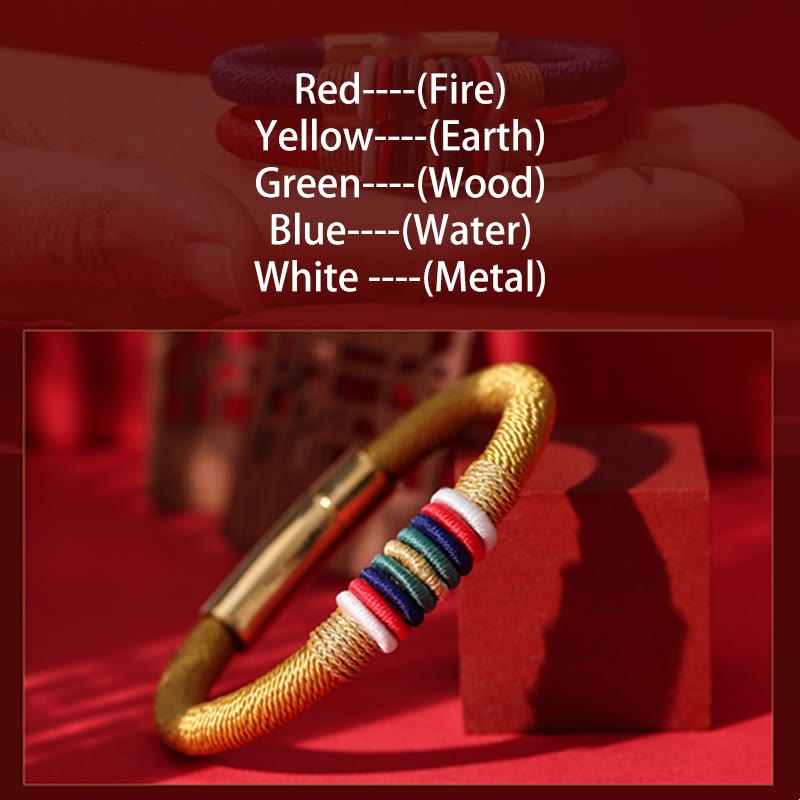 Tibetan Handmade Colorful King Kong Knot Five Elements Luck Braid String Bracelet