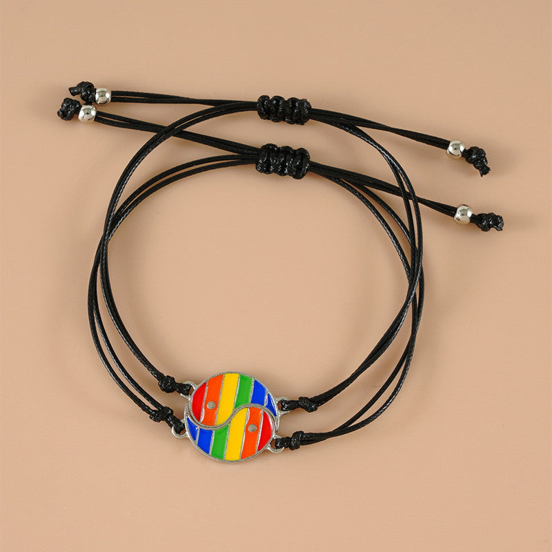 Grounding Hematite Yin Yang Couple Bracelet Set - 2 Pieces