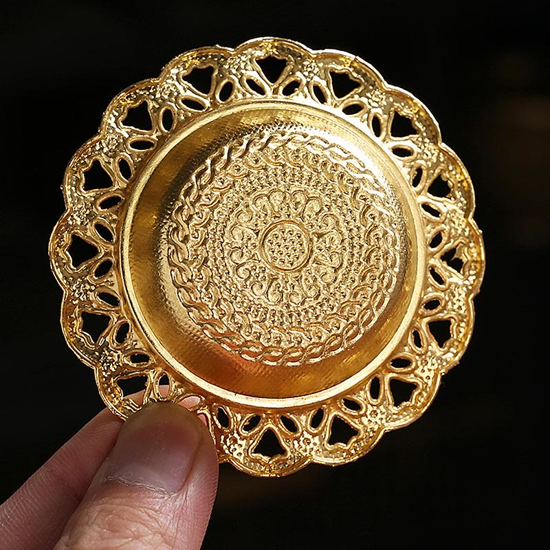 Gold Wu Lou Gourd Alloy Metal Incense Burner for Meditation & Sacred Spaces