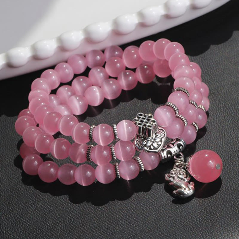 Cat Eye PiXiu Support Triple Wrap Bracelet