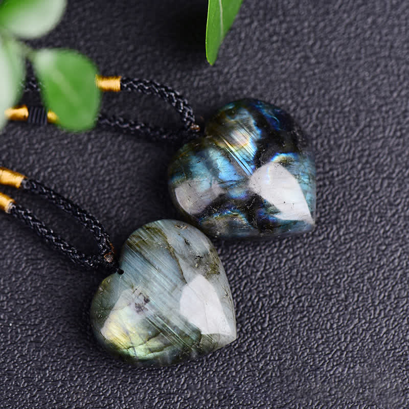 Labradorite Love Heart Support Necklace Pendant