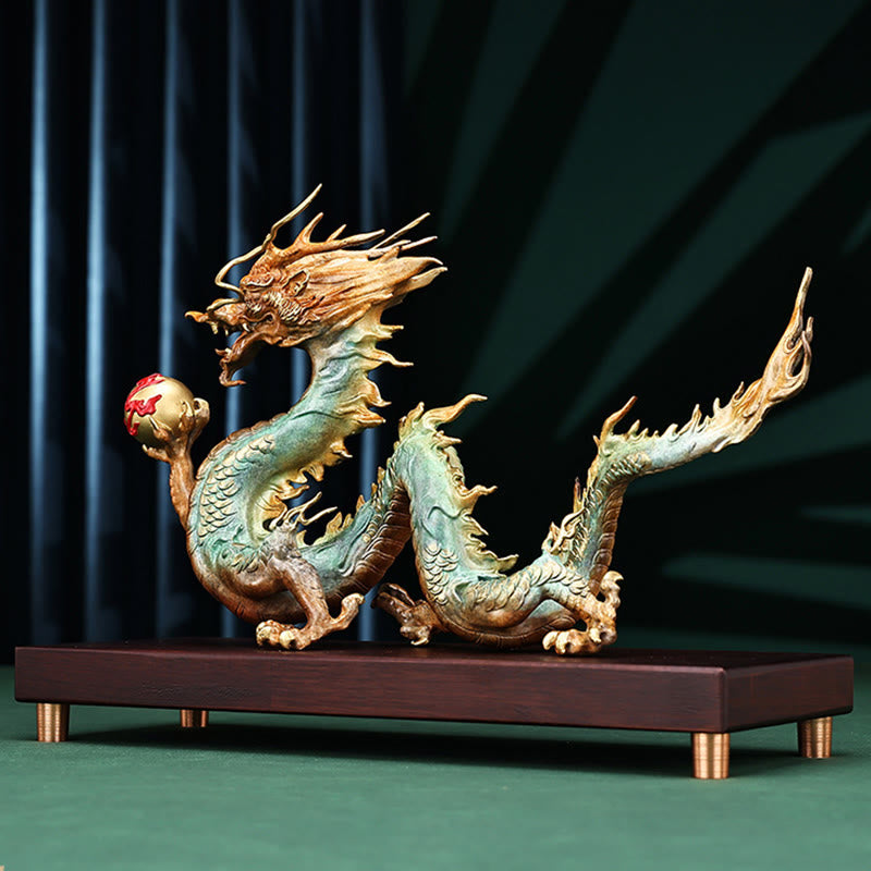Year Of The Dragon Auspicious Dragon Brass Copper Luck Success Office Decoration