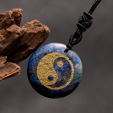 Various Crystal Amethyst Tiger Eye Green Aventurine Yin Yang Spiritual Necklace Pendant