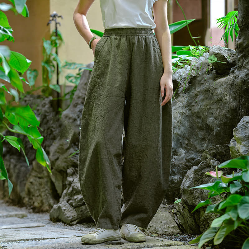 Solid Color Loose Yoga Harem Pants With Pockets