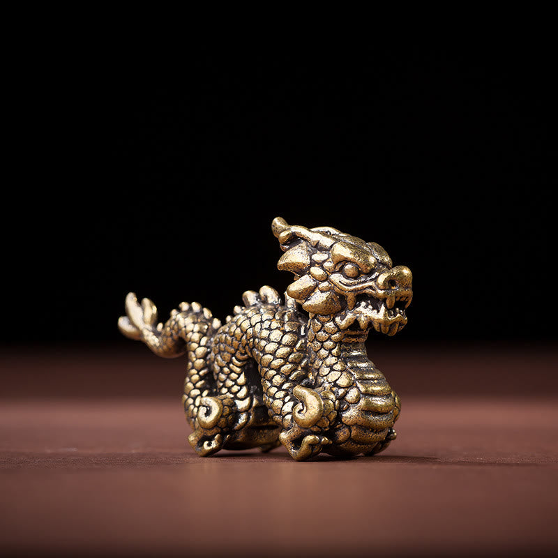 Year Of The Dragon Small Auspicious Brass Dragon Luck Success Home Decoration