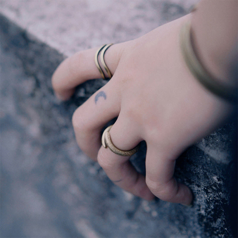 Simple Design Copper Luck Adjustable Ring