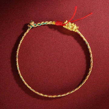 Year of the Dragon Handmade Colorful Dragon Carved Success Braided Bracelet